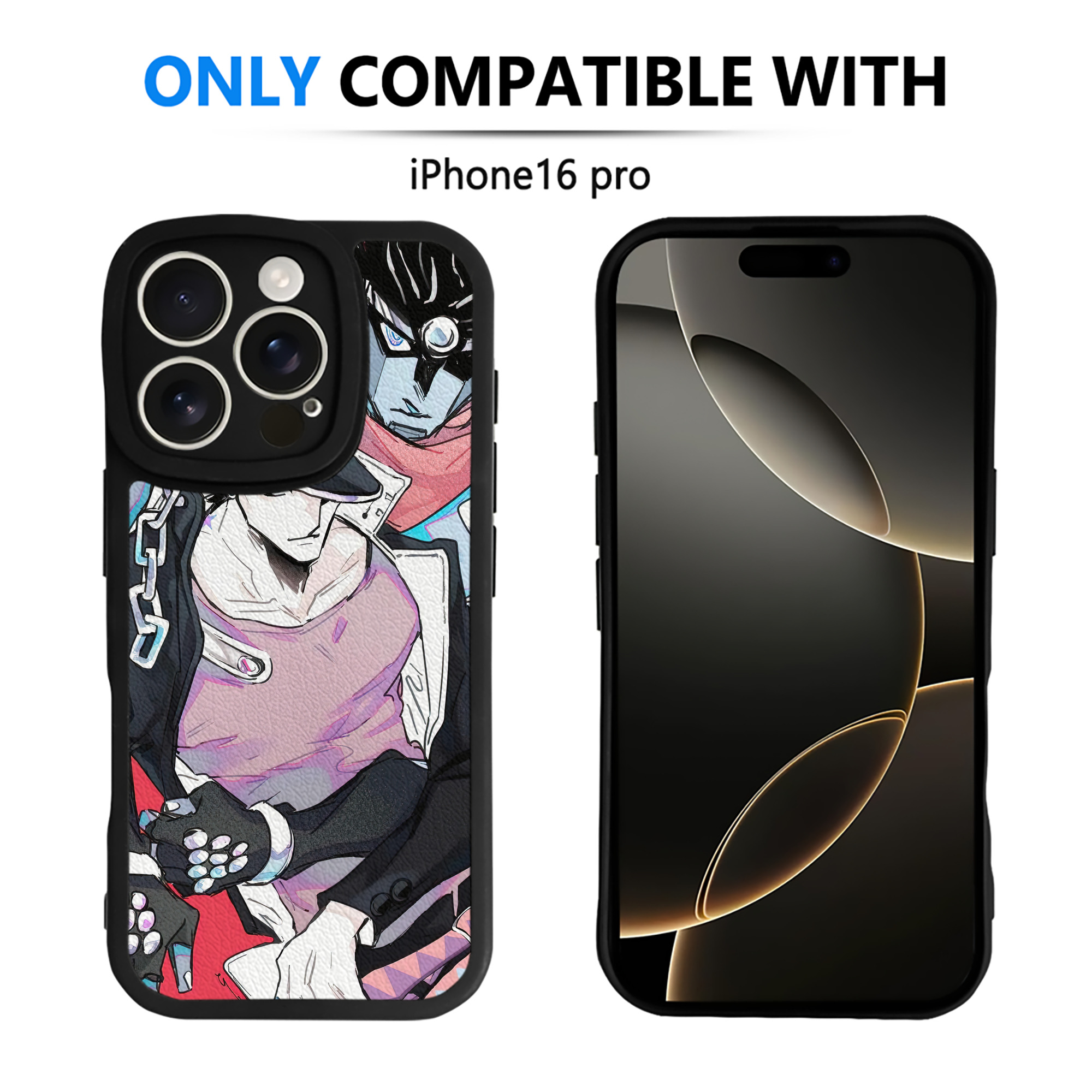 （画像用） ジョジョの奇妙な冒険 JoJo's Bizarre Adventure 【iPhone 16シリーズ対応】シリコンスマホケース（レザー調） 材質：シリコン